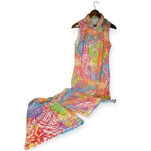 Tee 2 Sea Golf Dress & Shorts Large Pink Orange Yellow SPF 50+ Sun Protection